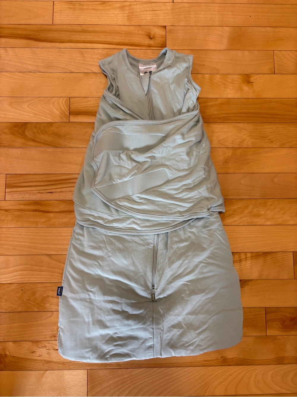 Halo Swaddle Sleep Sack Newborn 0-3 months Sage Green Bamboo Viscose Baby